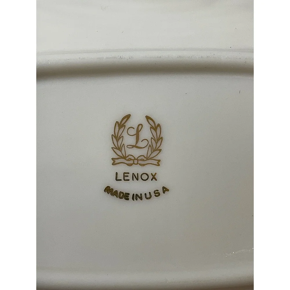 Vtintage Lenox Weatherly Butter Dish Platinum Trimmed Fine China Porcelain Gift